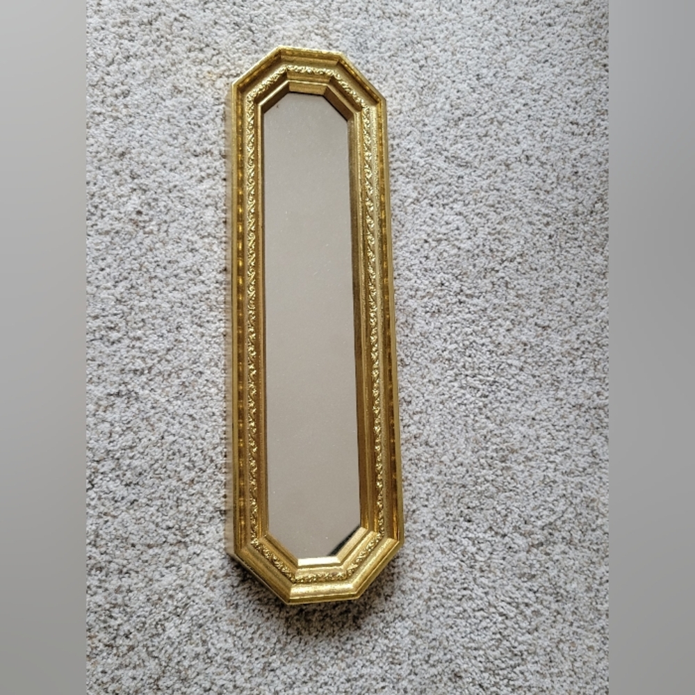 Vintage Decorative Oblong Gold Framed Mirror